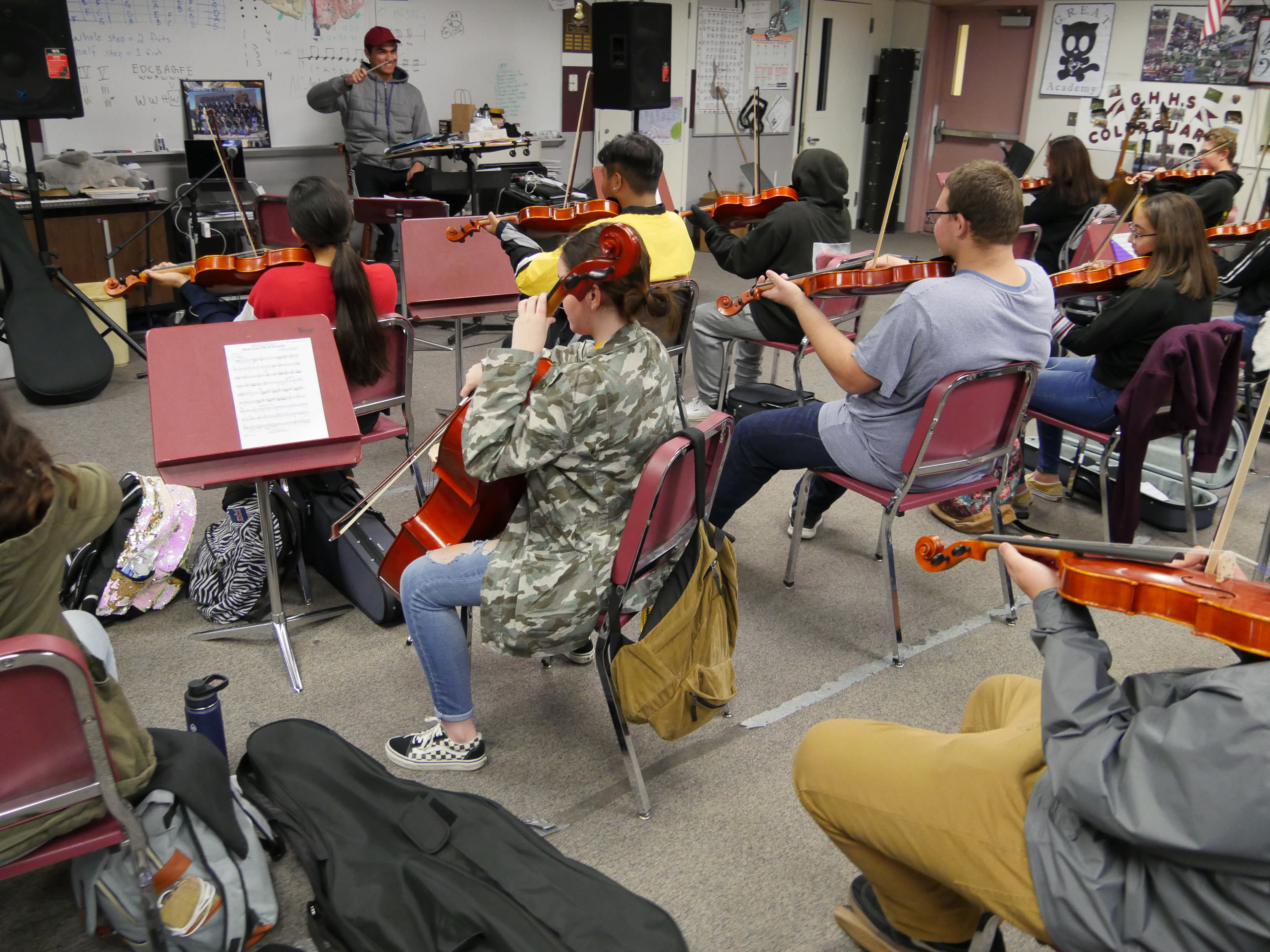 Photo of a string class at GHHS